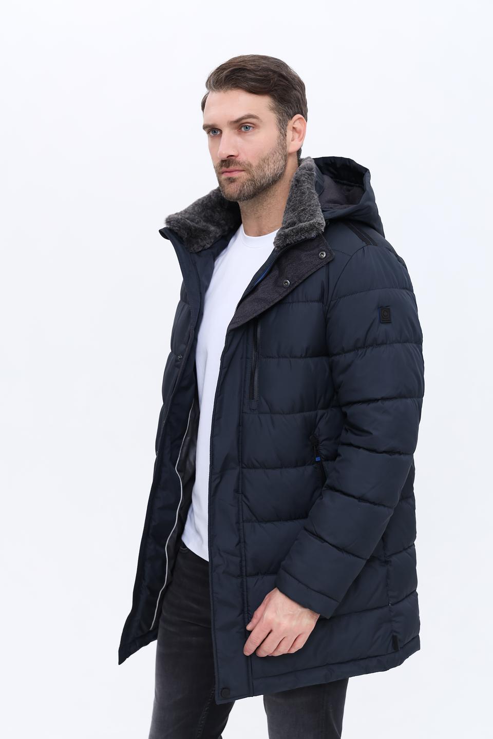 Пальто Red Point стеганое тёмно-синее