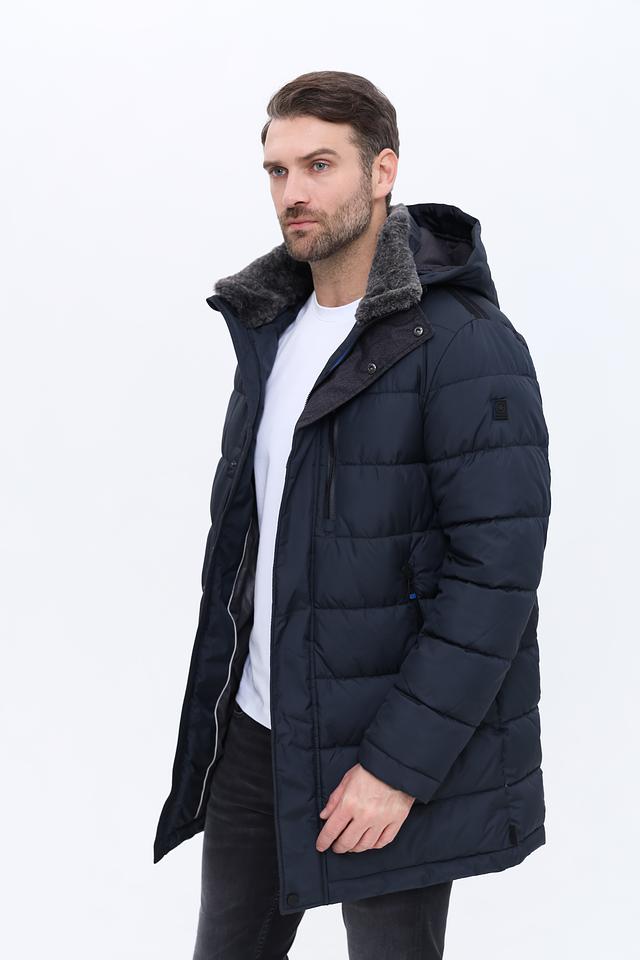 Пальто Red Point стеганое тёмно-синее