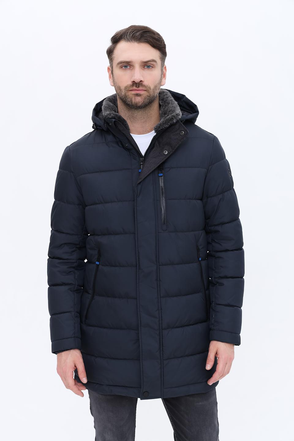 Пальто Red Point стеганое тёмно-синее