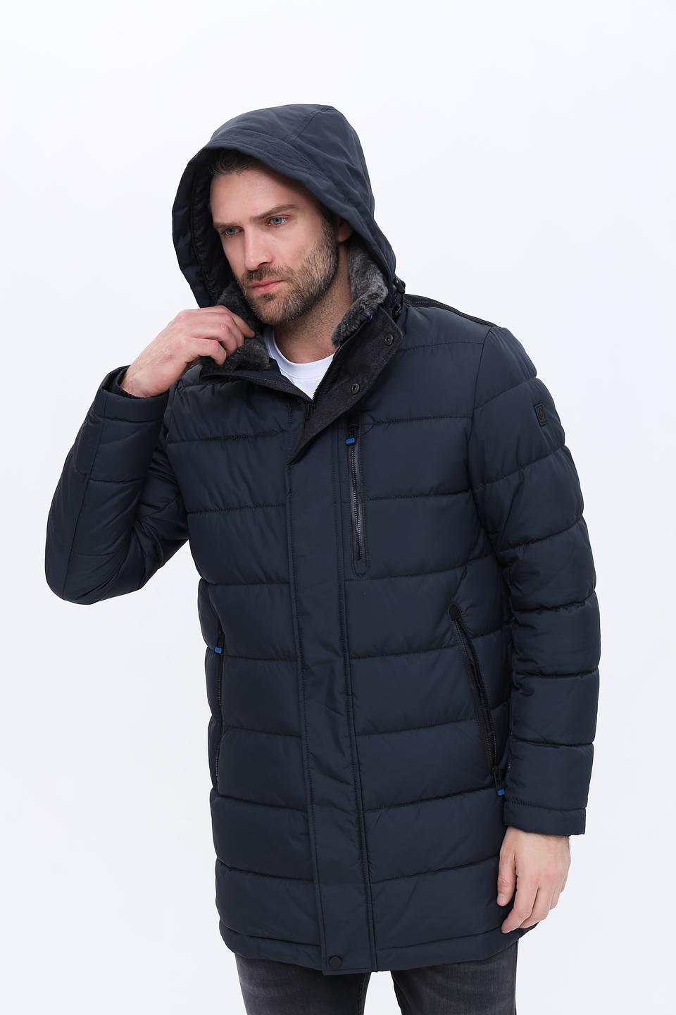 Пальто Red Point стеганое тёмно-синее