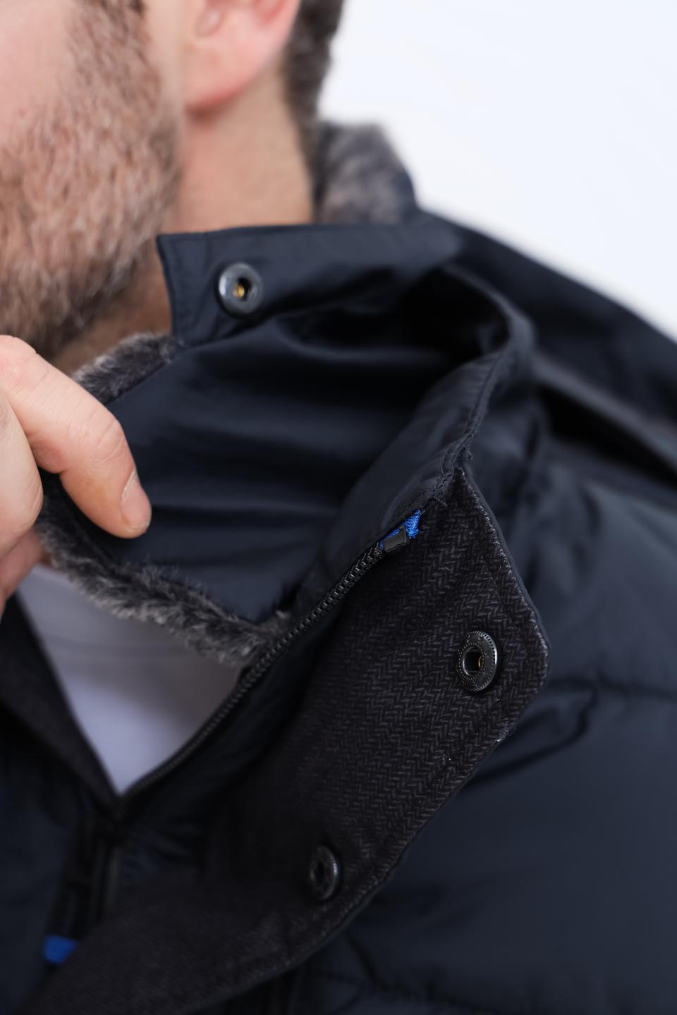 Пальто Red Point стеганое тёмно-синее