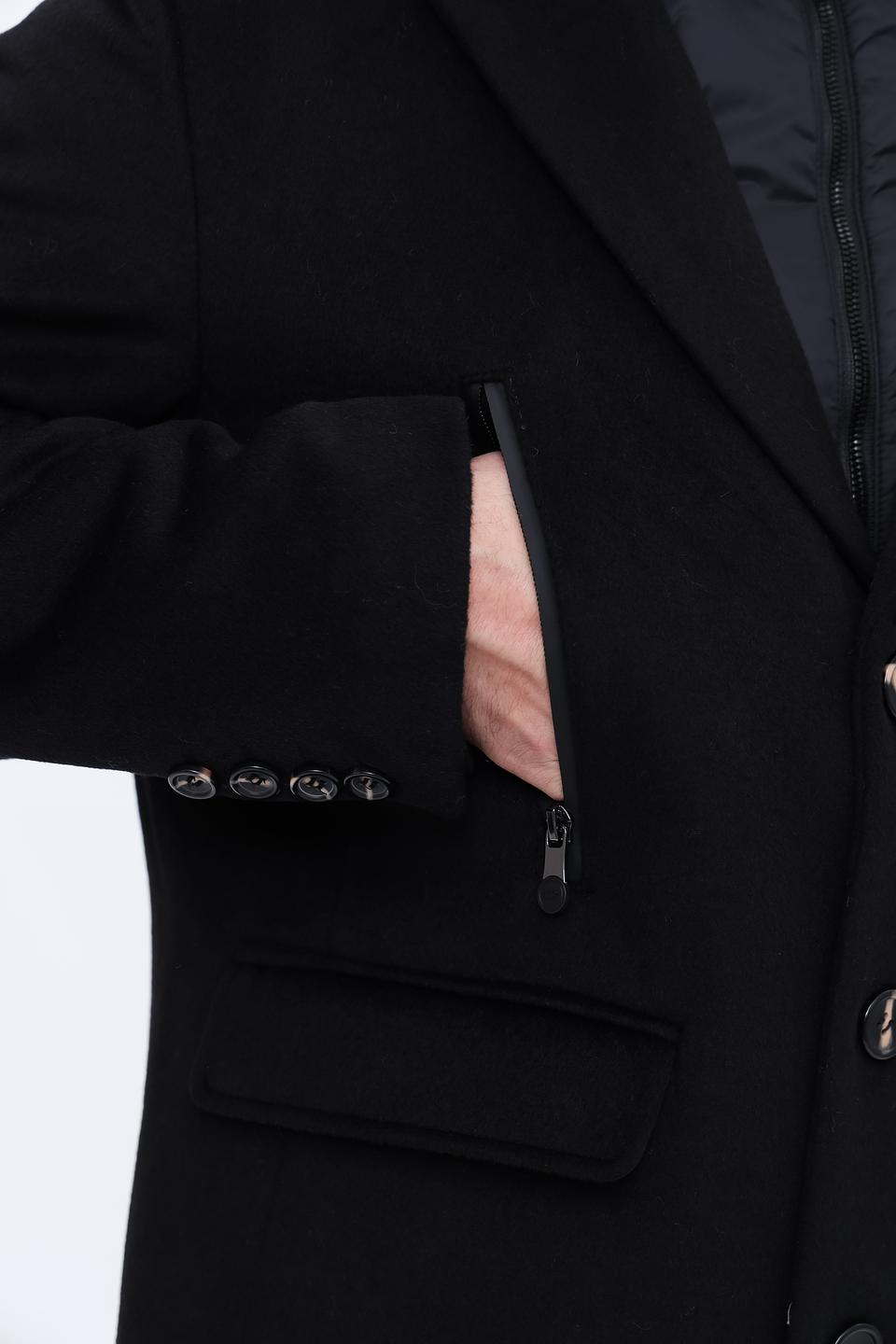 Пальто Granchio чёрное приталенное