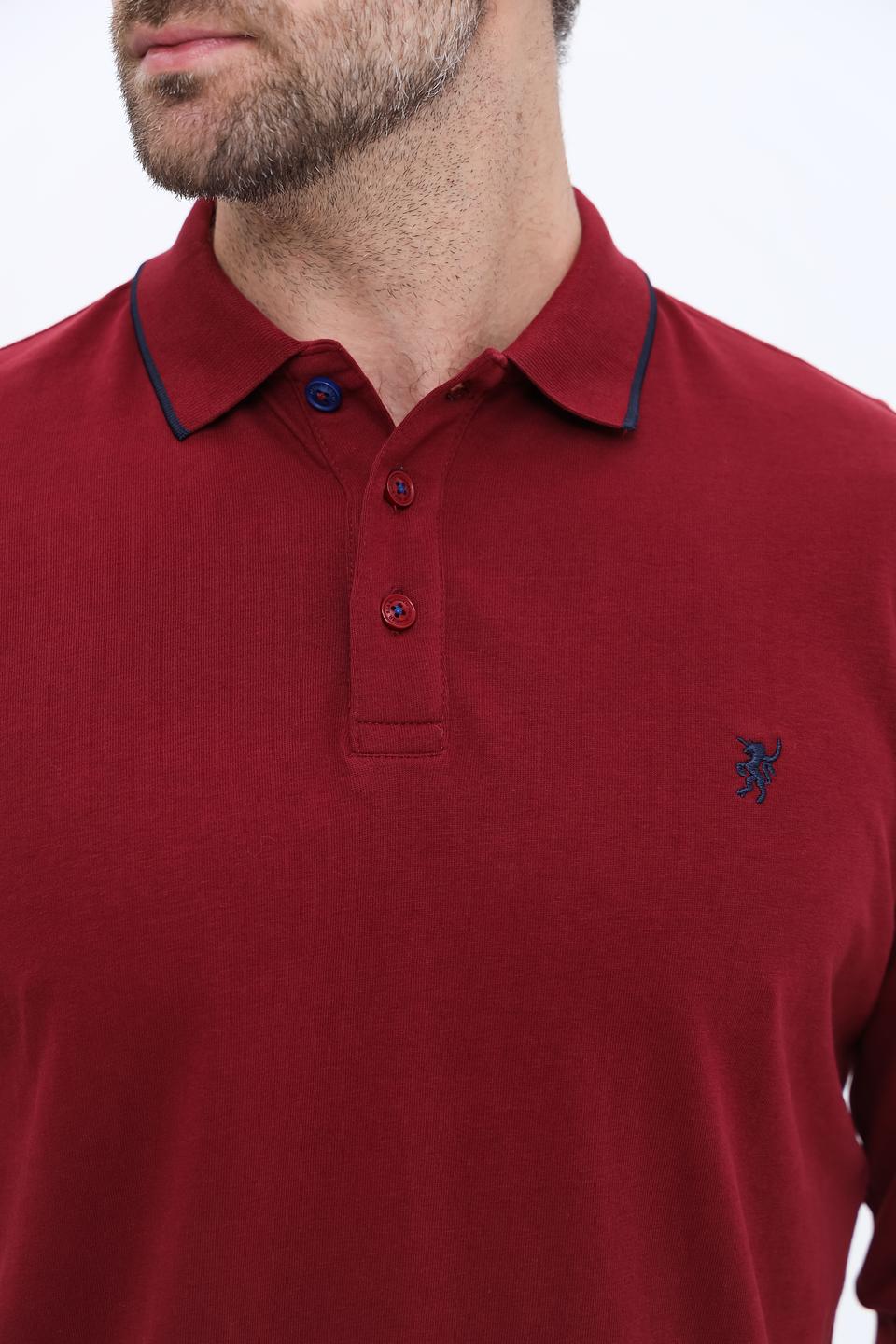 Поло Sea Barrier с длинным рукавом бордовый