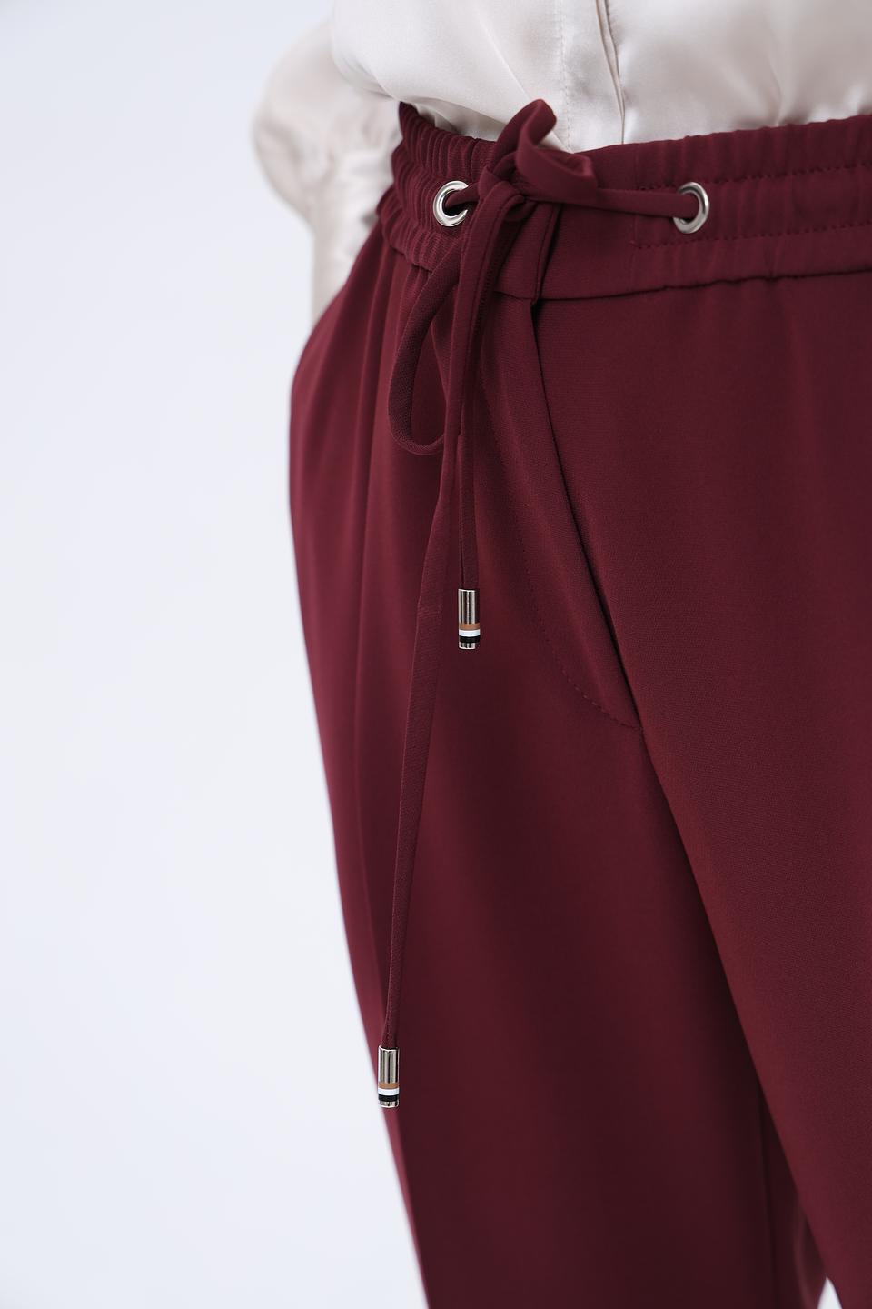 Брюки Boss Black бордовые с завязками