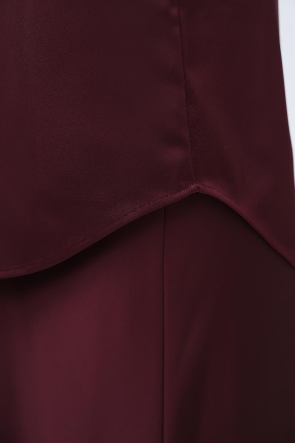 Рубашка Boss Black бордовая с кружевом