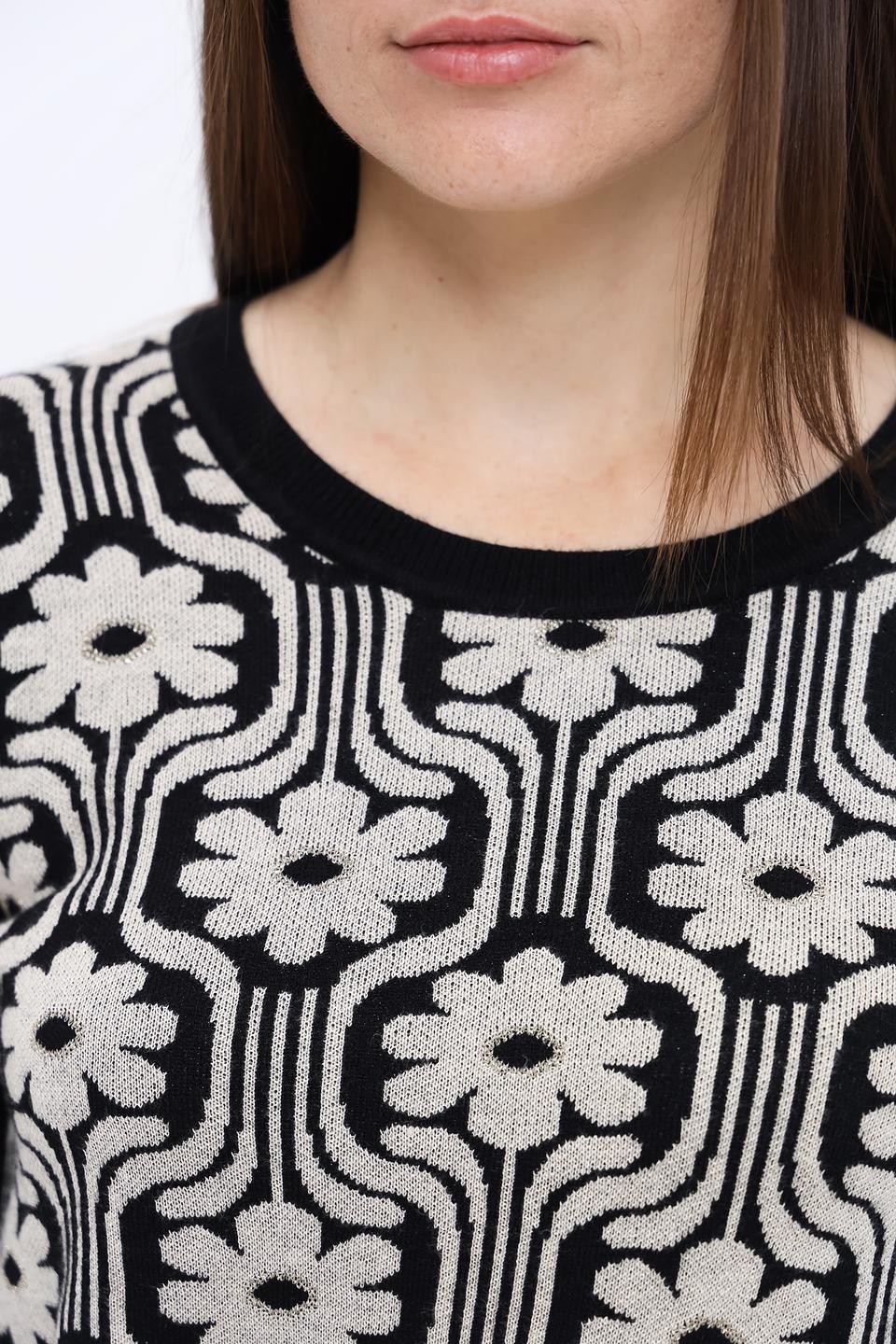 Джемпер Leo & Ugo с цветами чёрный