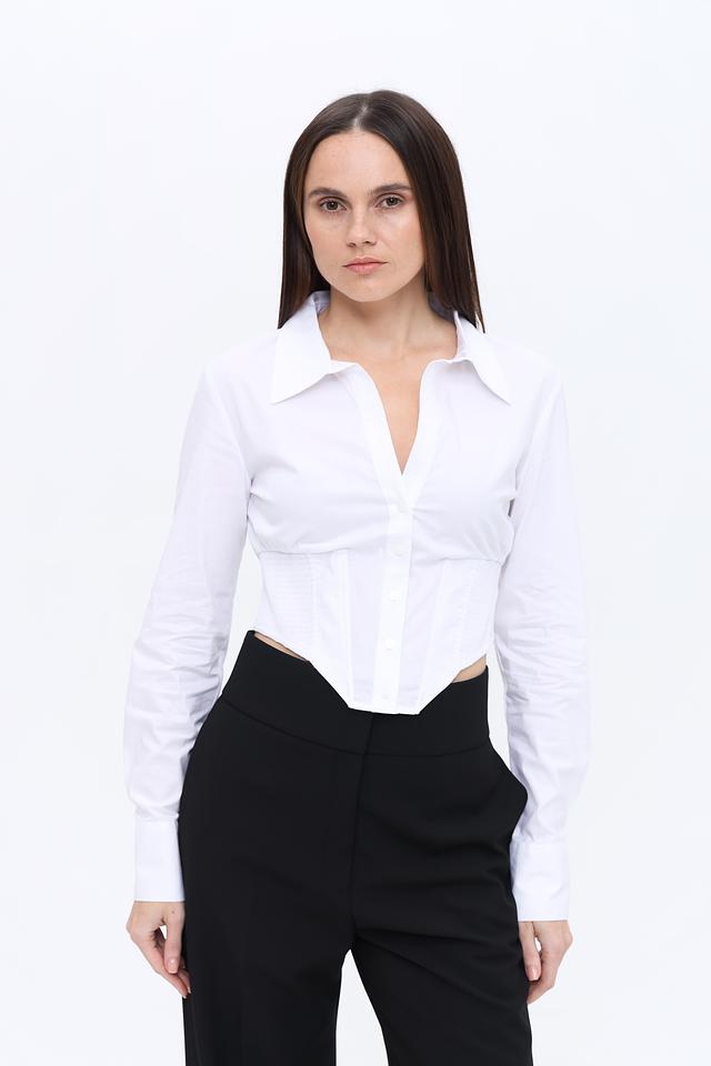 Блуза Alcott женская белая с фигурным вырезом