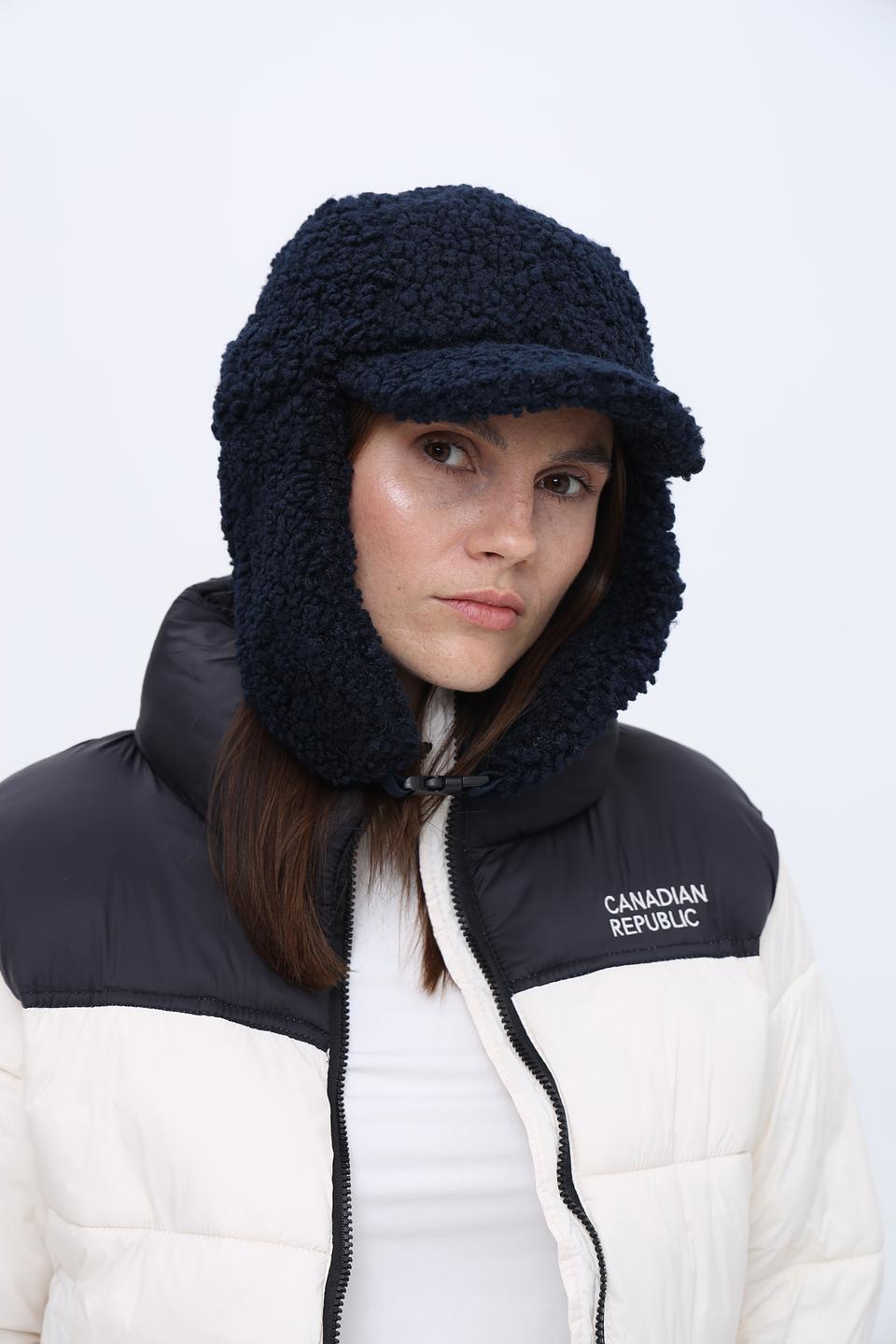 Шапка-ушанка Seeberger тёмно-синяя