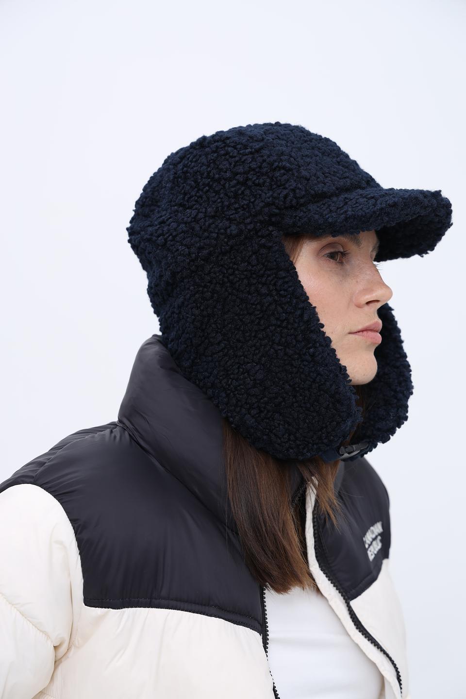 Шапка-ушанка Seeberger тёмно-синяя