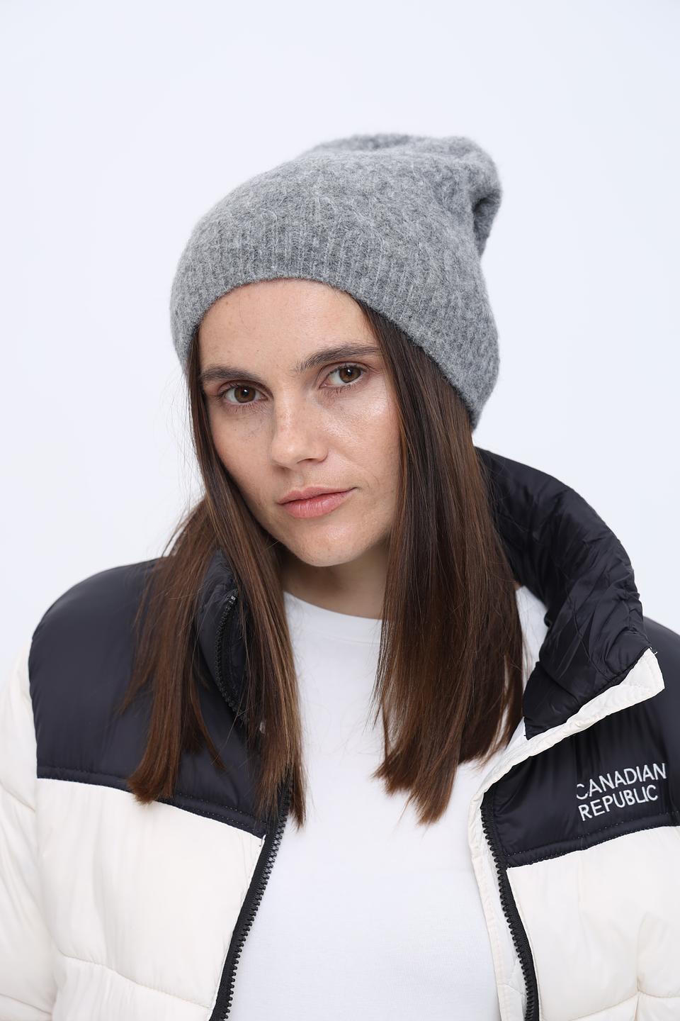 Шапка Seeberger вязаная серая