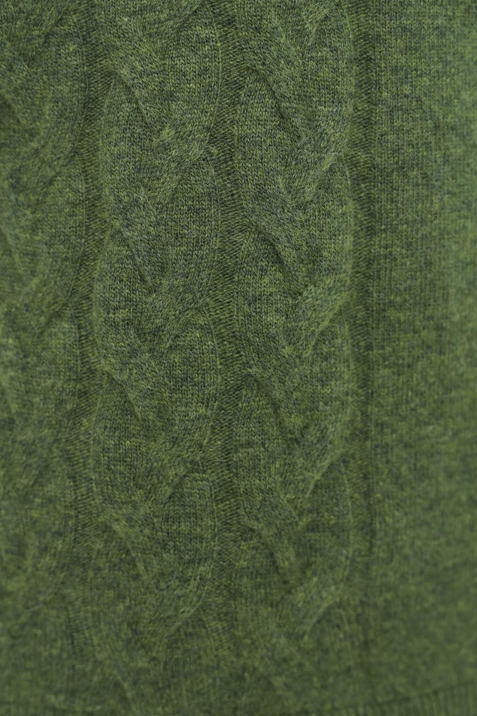 Пуловер Pezzo с косами оливковый