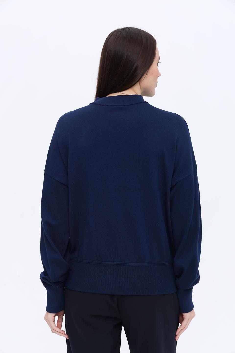 Пуловер Pezzo синий с горлом