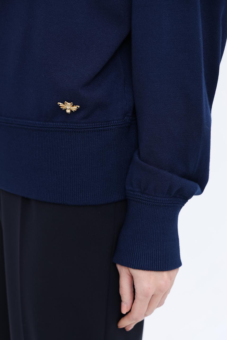 Пуловер Pezzo синий с горлом