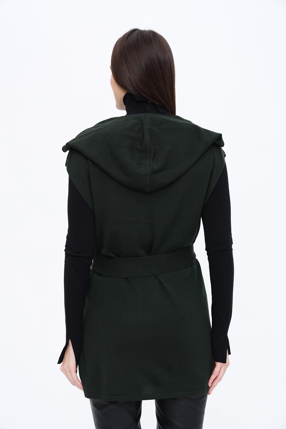 Жилет Pezzo с капюшоном, тёмно-зелёный