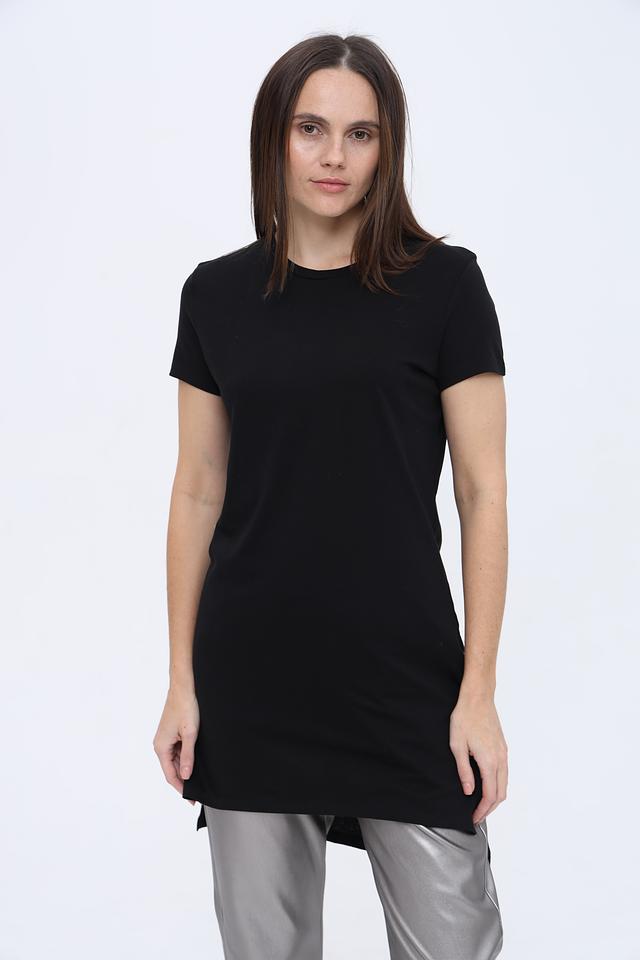 Футболка Alcott женская черная удлиненная