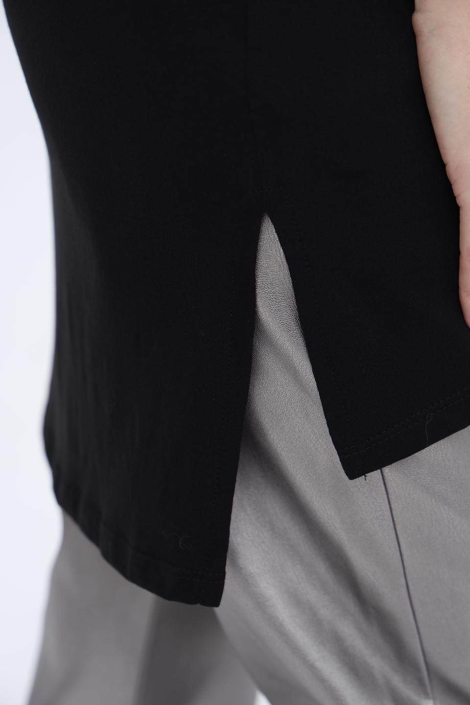 Футболка Alcott женская черная удлиненная