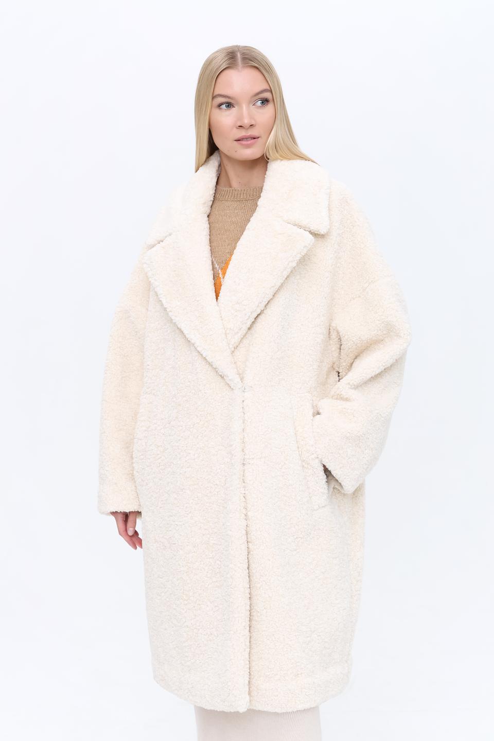 Пальто Hugo жен. кремовое