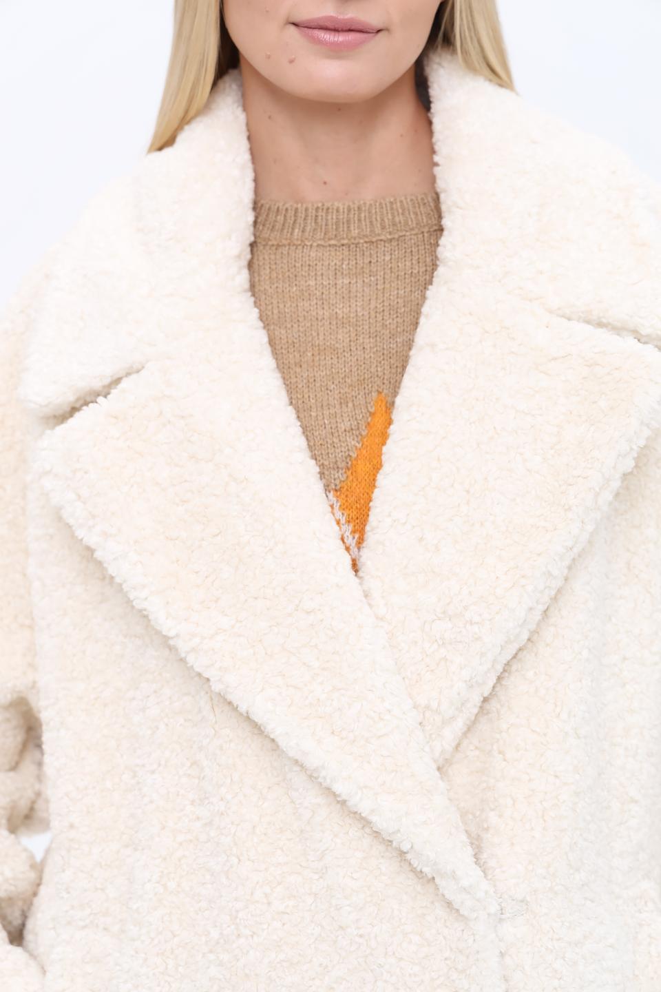 Пальто Hugo жен. кремовое