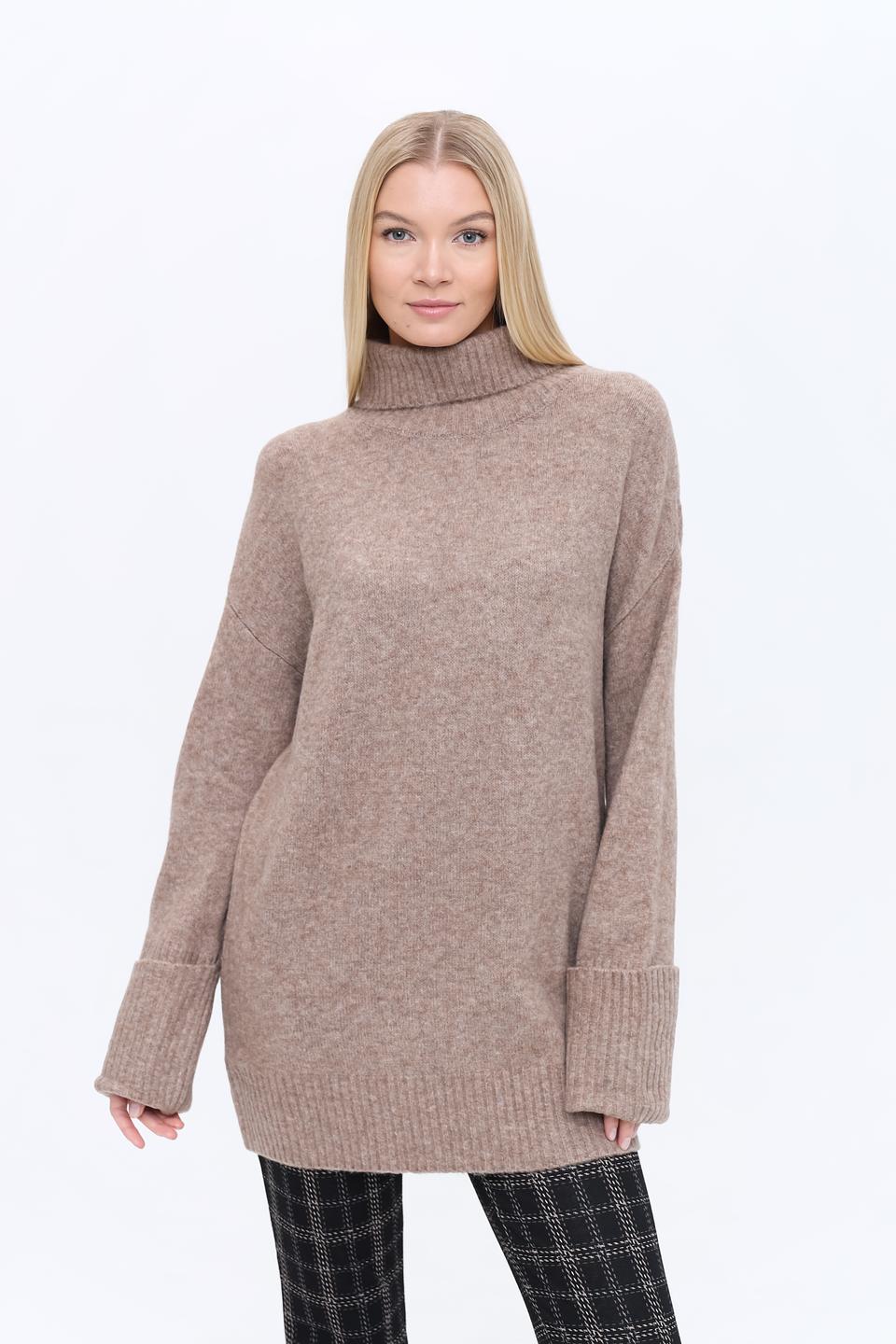 Пуловер Broadway с горлом бежевый
