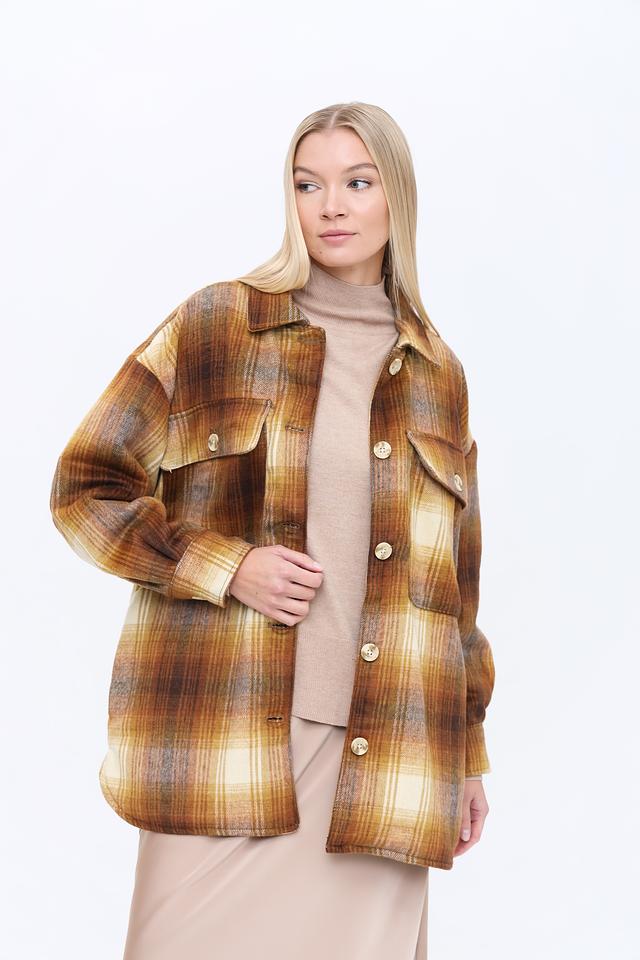 Рубашка Alcott в клетку коричневая