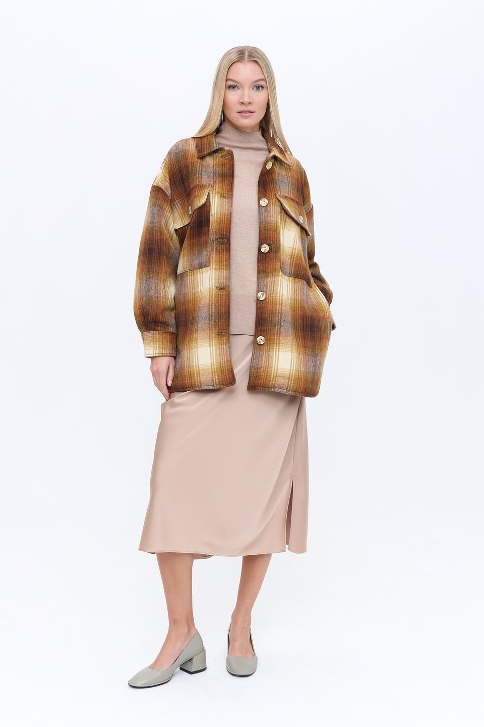 Рубашка Alcott в клетку коричневая