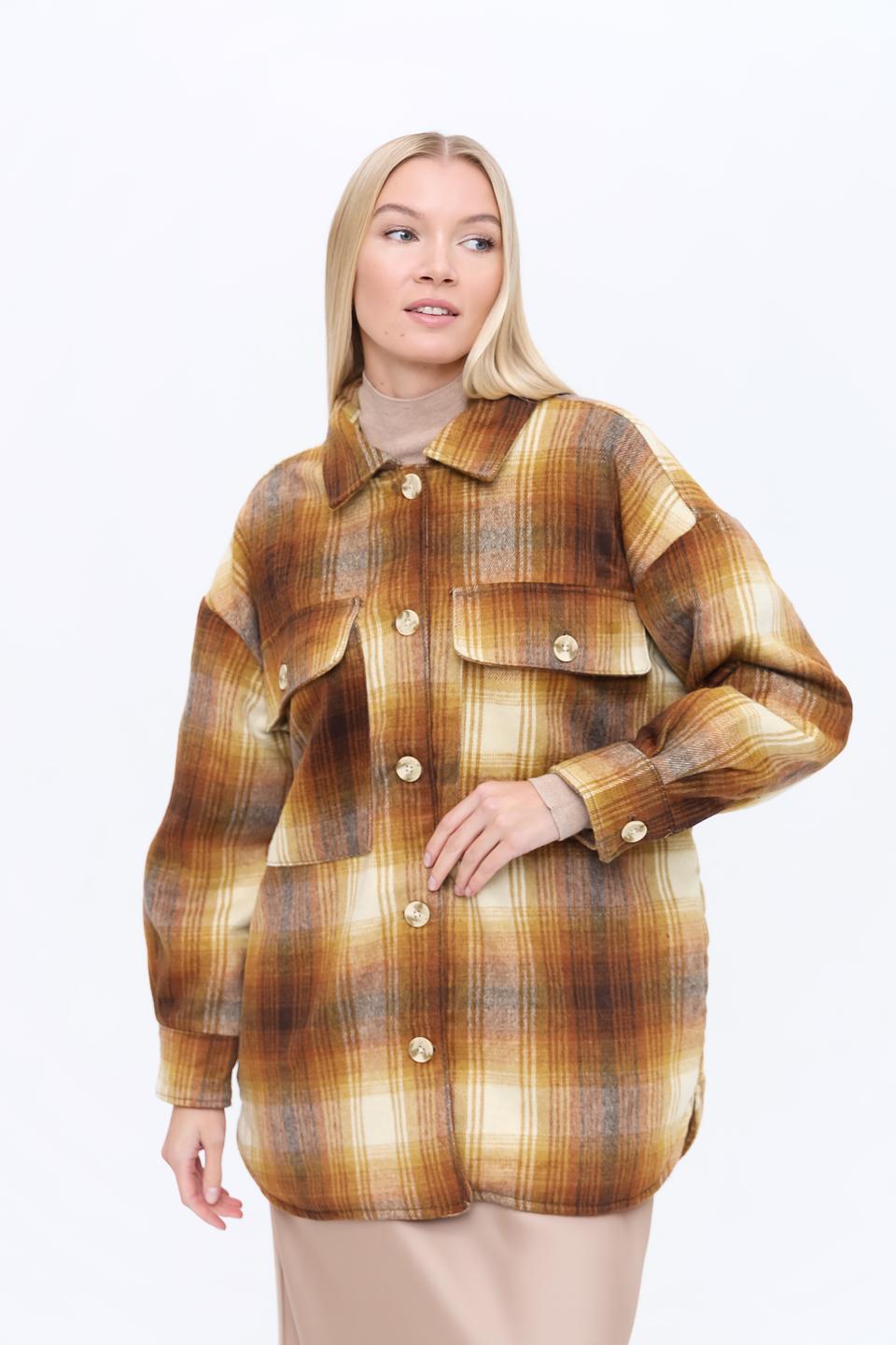 Рубашка Alcott в клетку коричневая