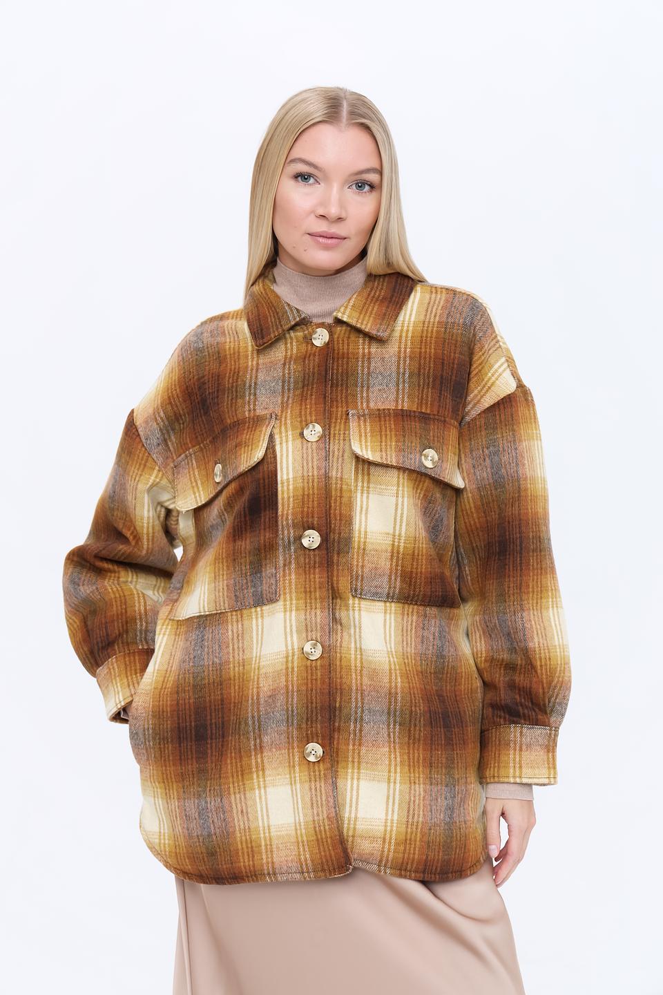 Рубашка Alcott в клетку коричневая