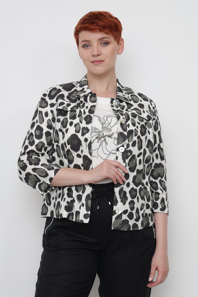 Рубашка Lebek с леопардовым принтом