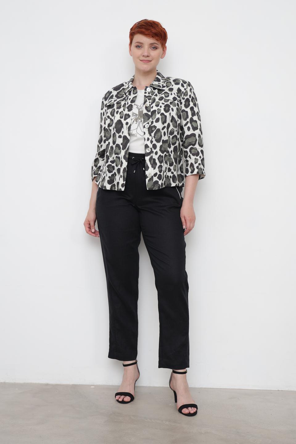 Рубашка Lebek с леопардовым принтом