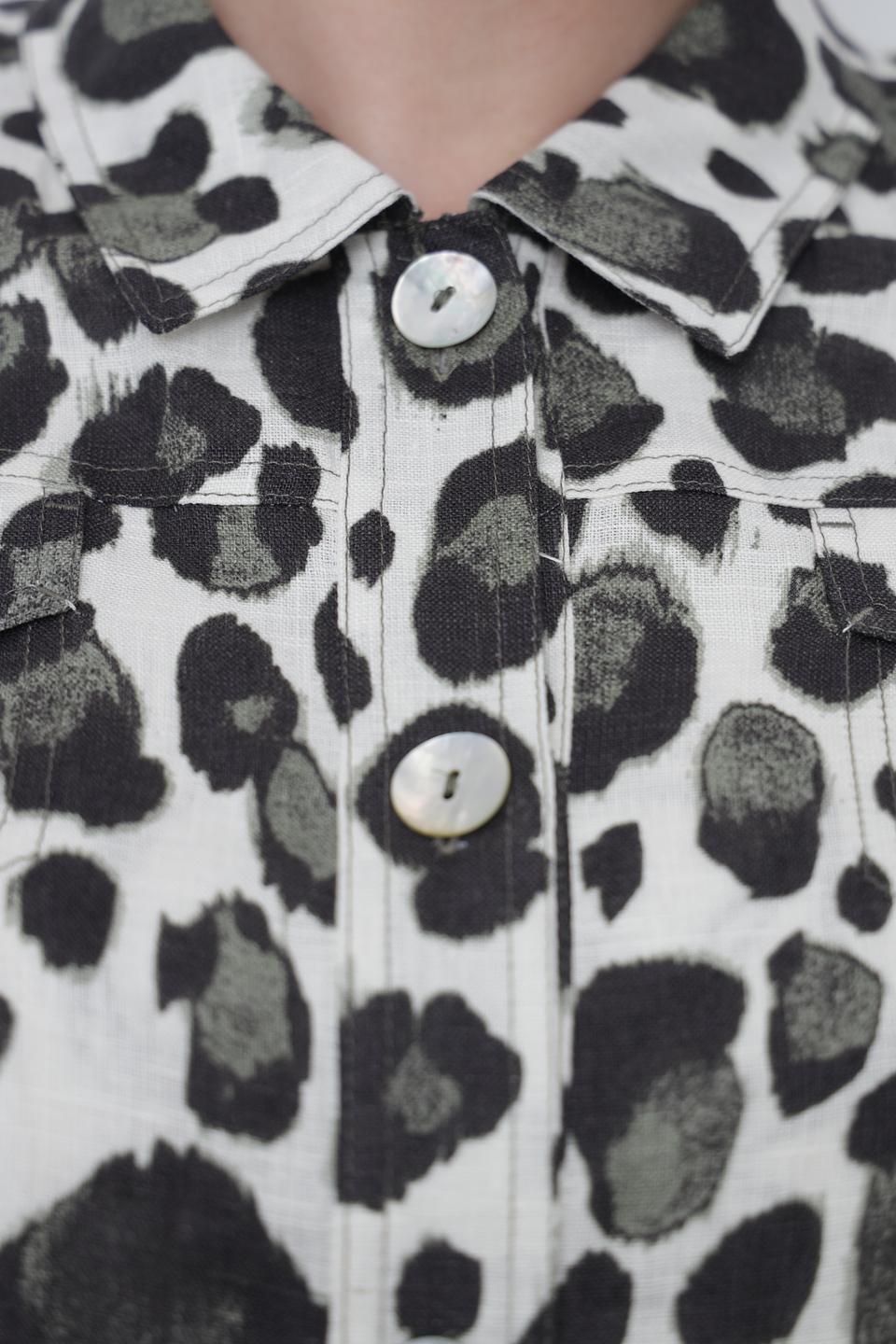 Рубашка Lebek с леопардовым принтом