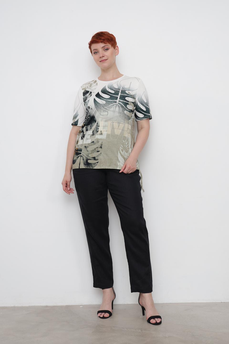 Футболка Frank Walder с принтом листьев