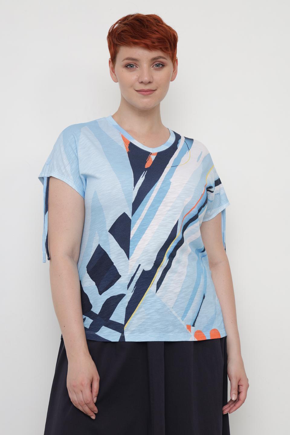 Футболка Thomas Rabe с принтом голубой