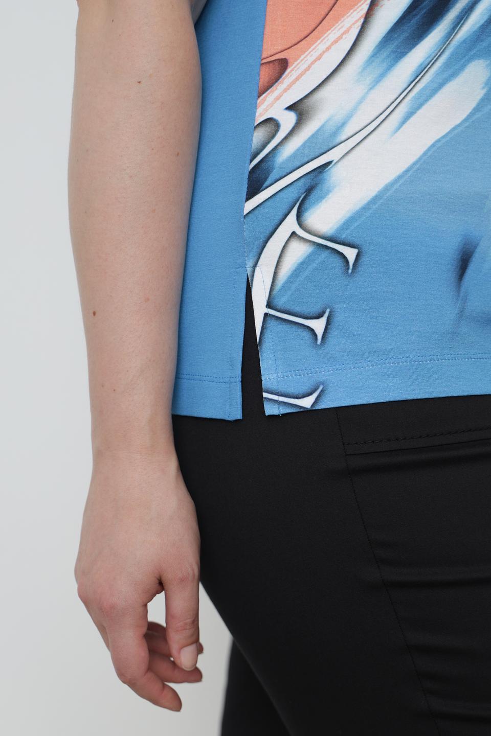 Футболка Thomas Rabe с принтом голубая