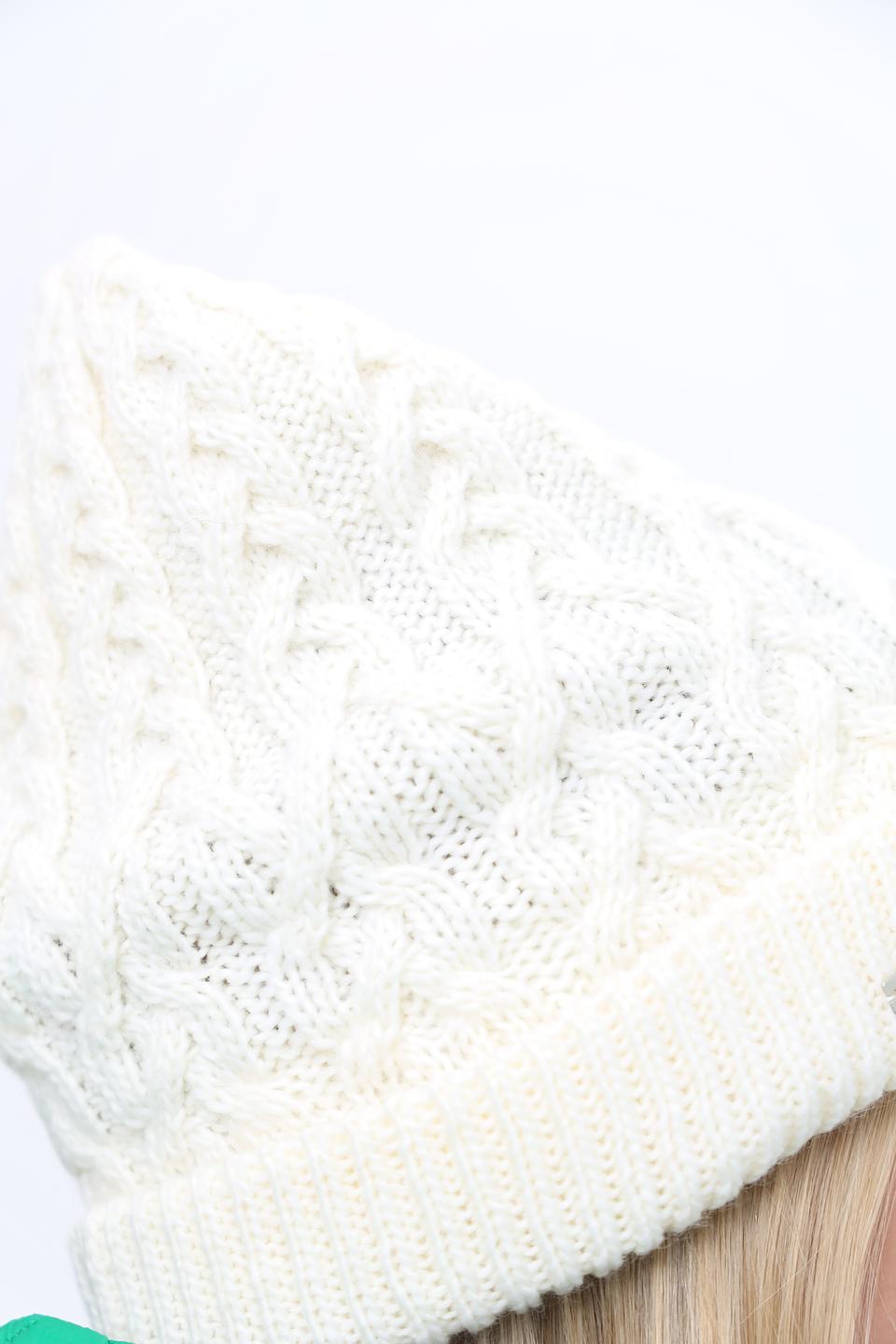 Шапка Seeberger вязаная белая