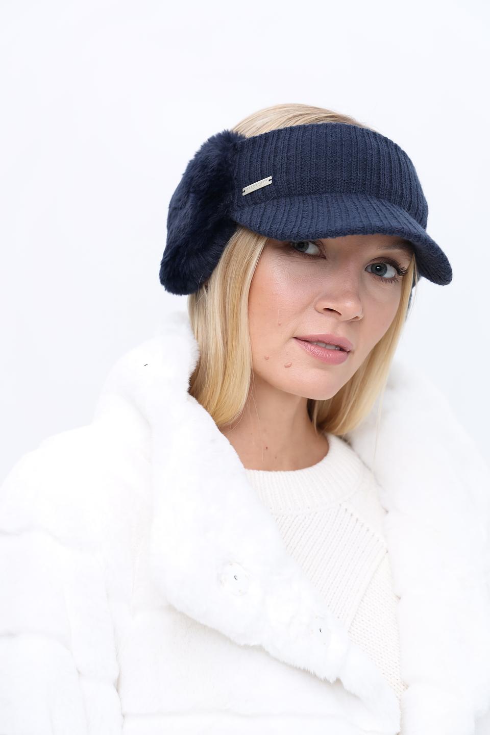 Повязка Seeberger с мехом синяя