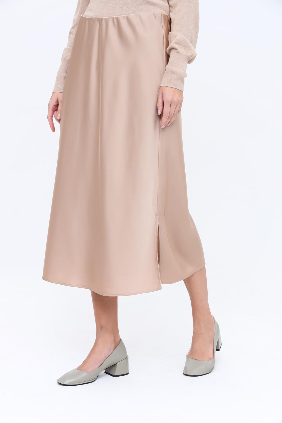 Юбка Marc Aurel бежевая с разрезом
