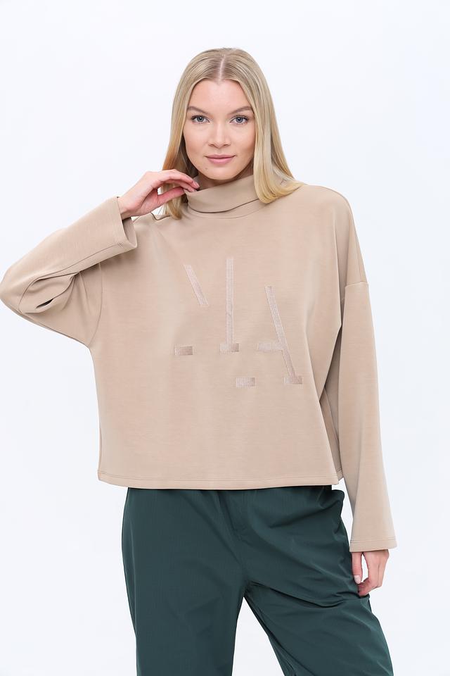 Пуловер Marc Aurel с логотипом бежевый