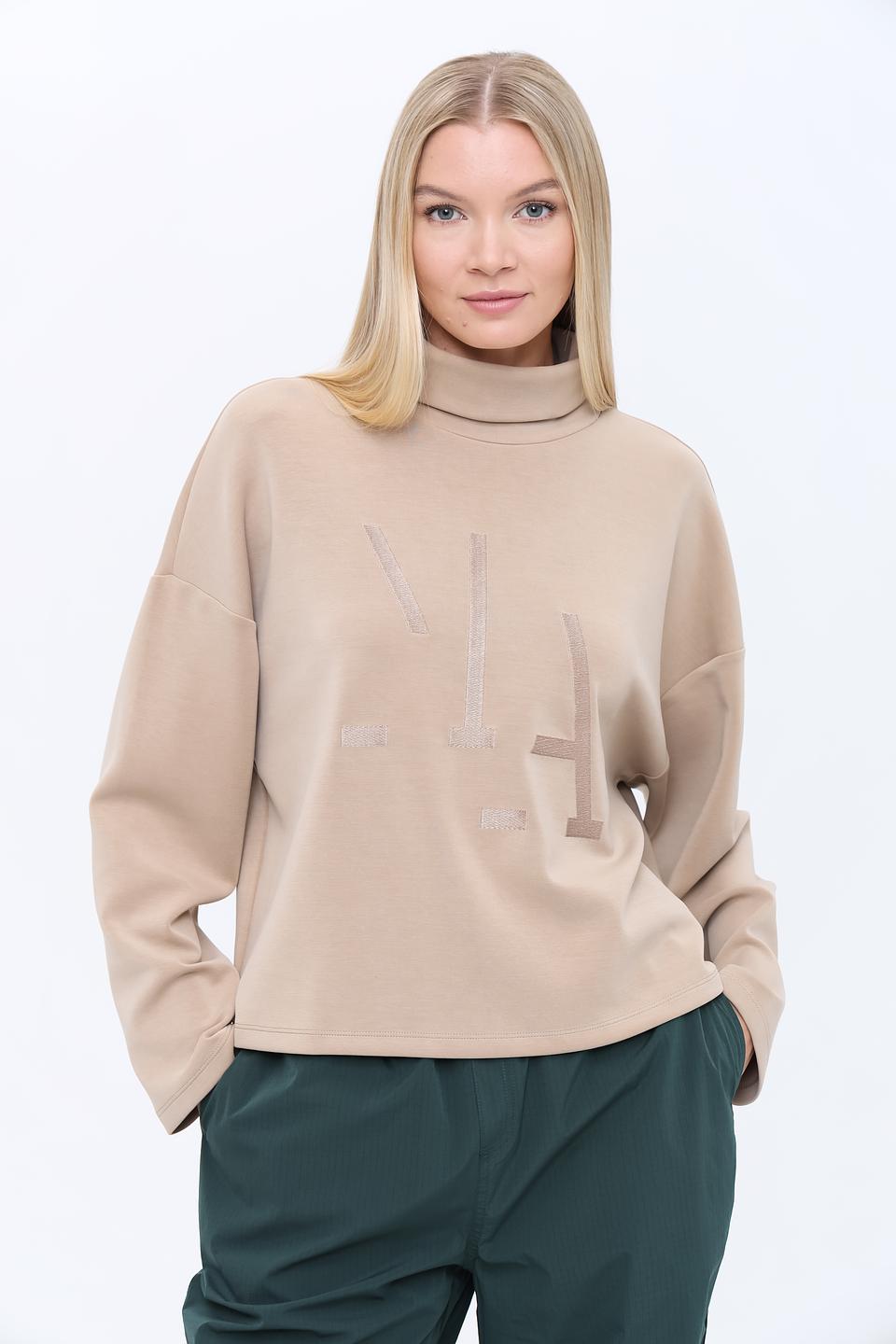 Пуловер Marc Aurel с логотипом бежевый