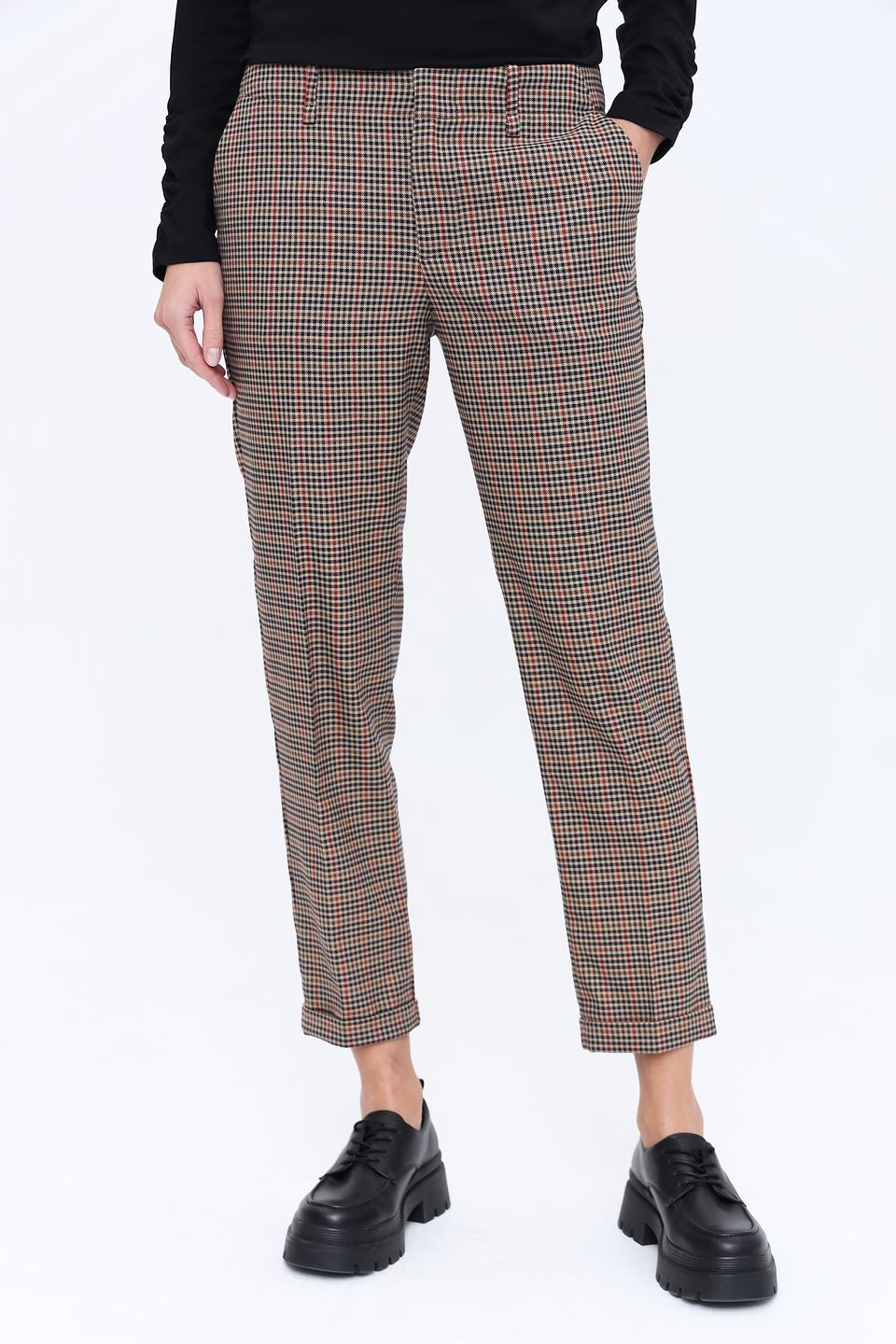 Брюки клёш Oui в клетку