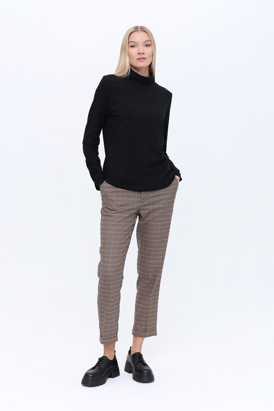 Брюки клёш Oui в клетку