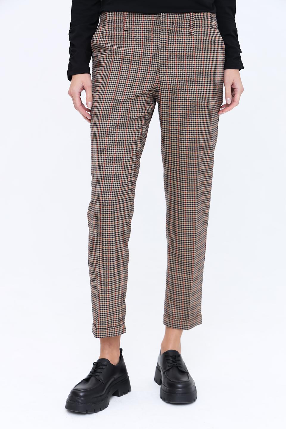 Брюки клёш Oui в клетку