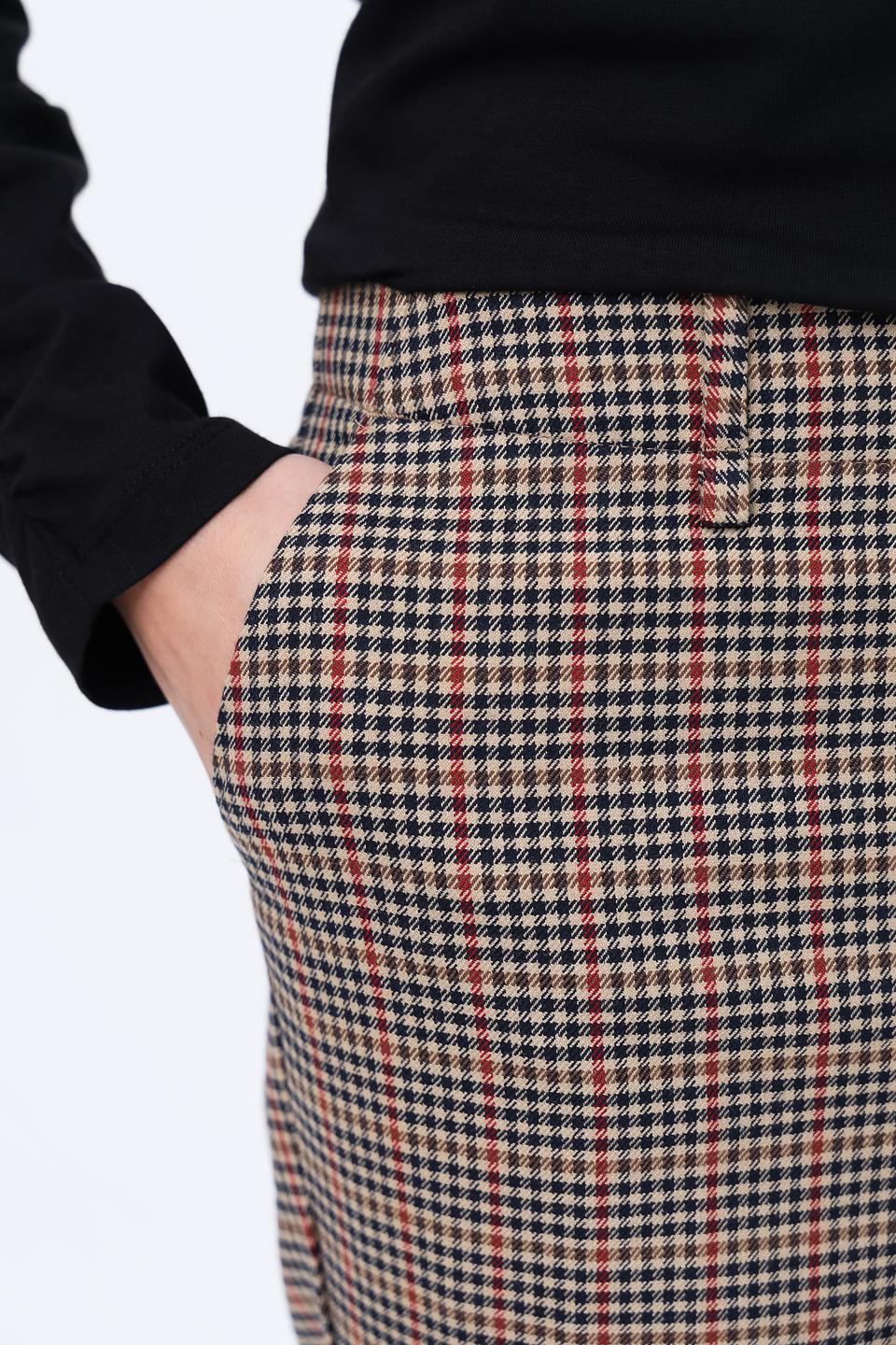 Брюки клёш Oui в клетку