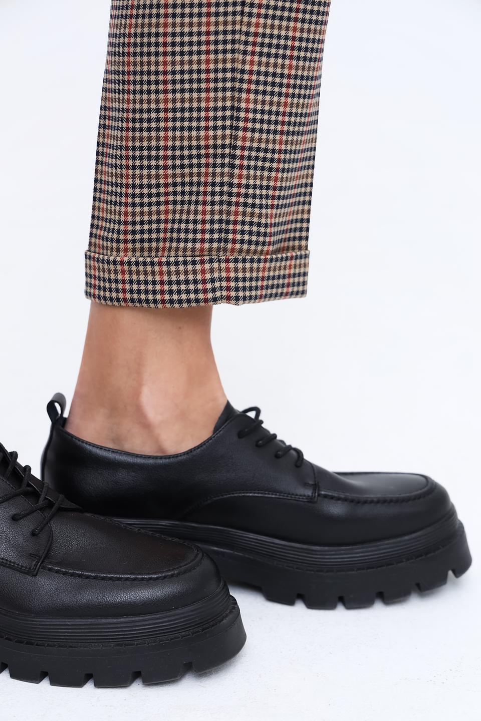 Брюки клёш Oui в клетку