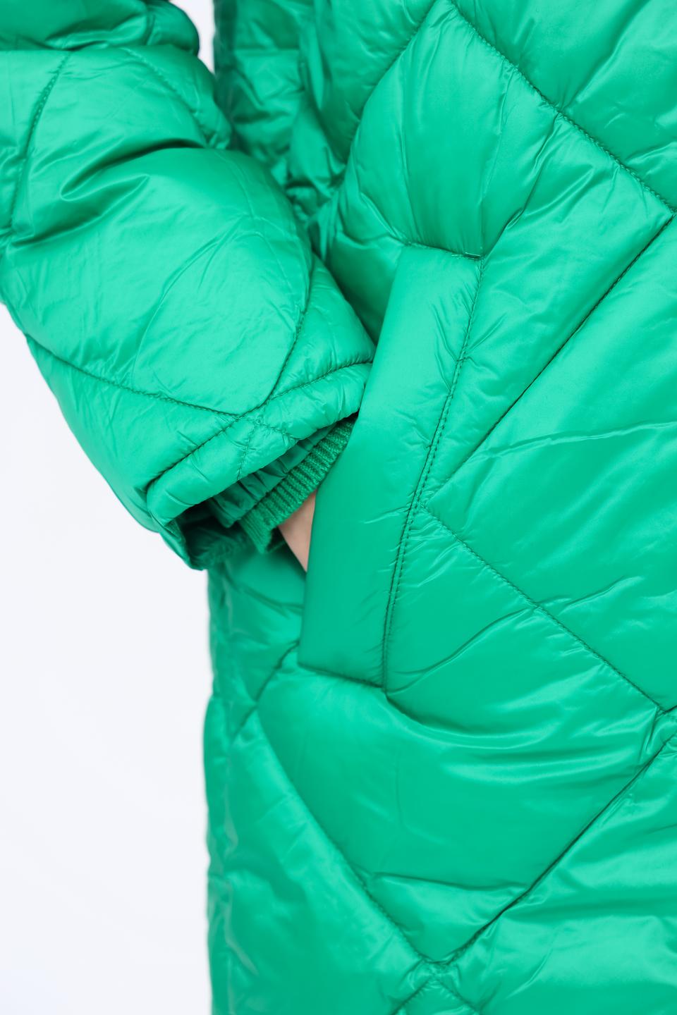 Пальто стеганое Oui зелёный