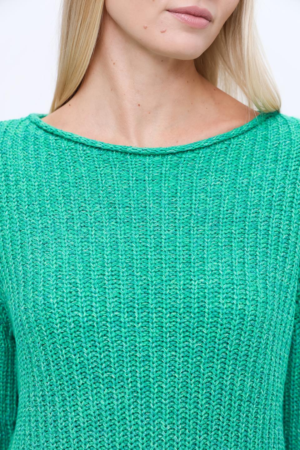 Пуловер Oui зелёный вязаный