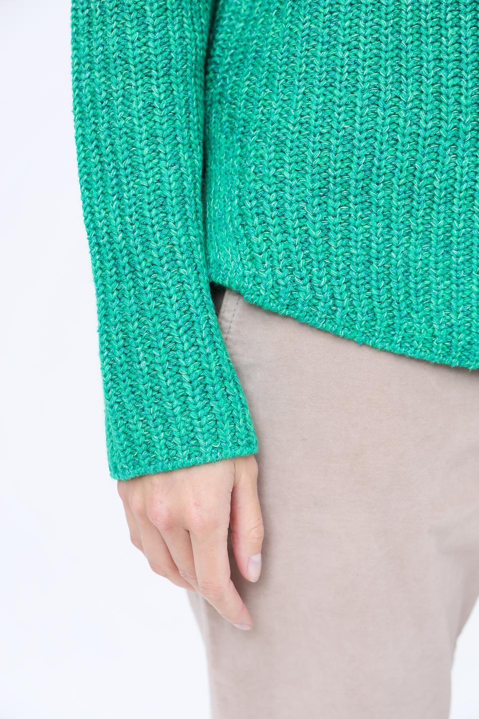 Пуловер Oui зелёный вязаный