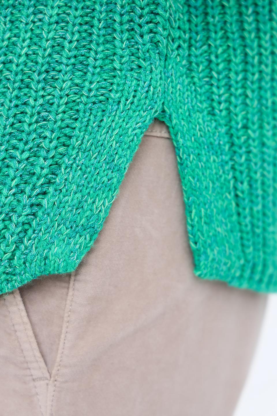 Пуловер Oui зелёный вязаный