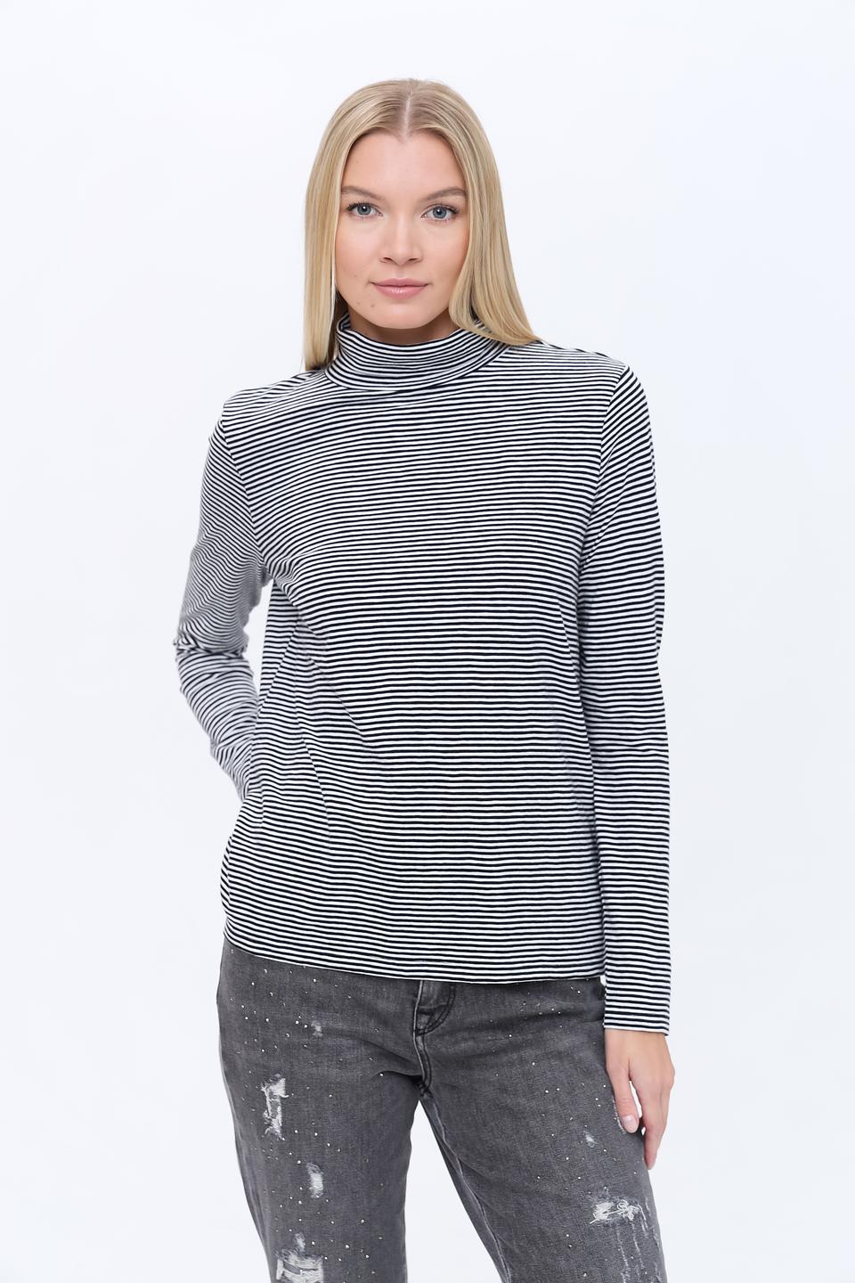 Водолазка Oui в полоску чёрная