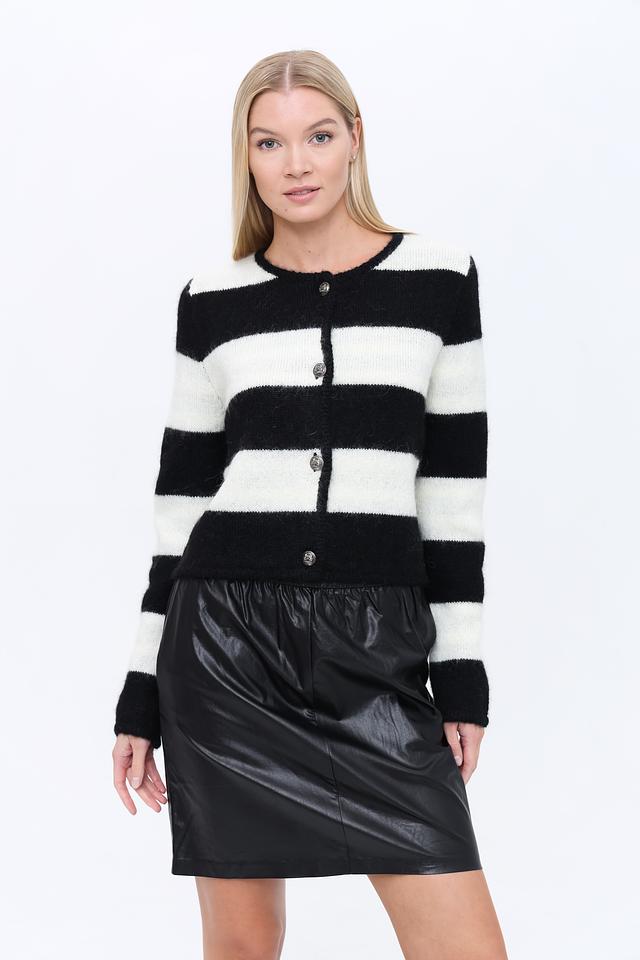 Жакет Oui в полоску чёрно-белый