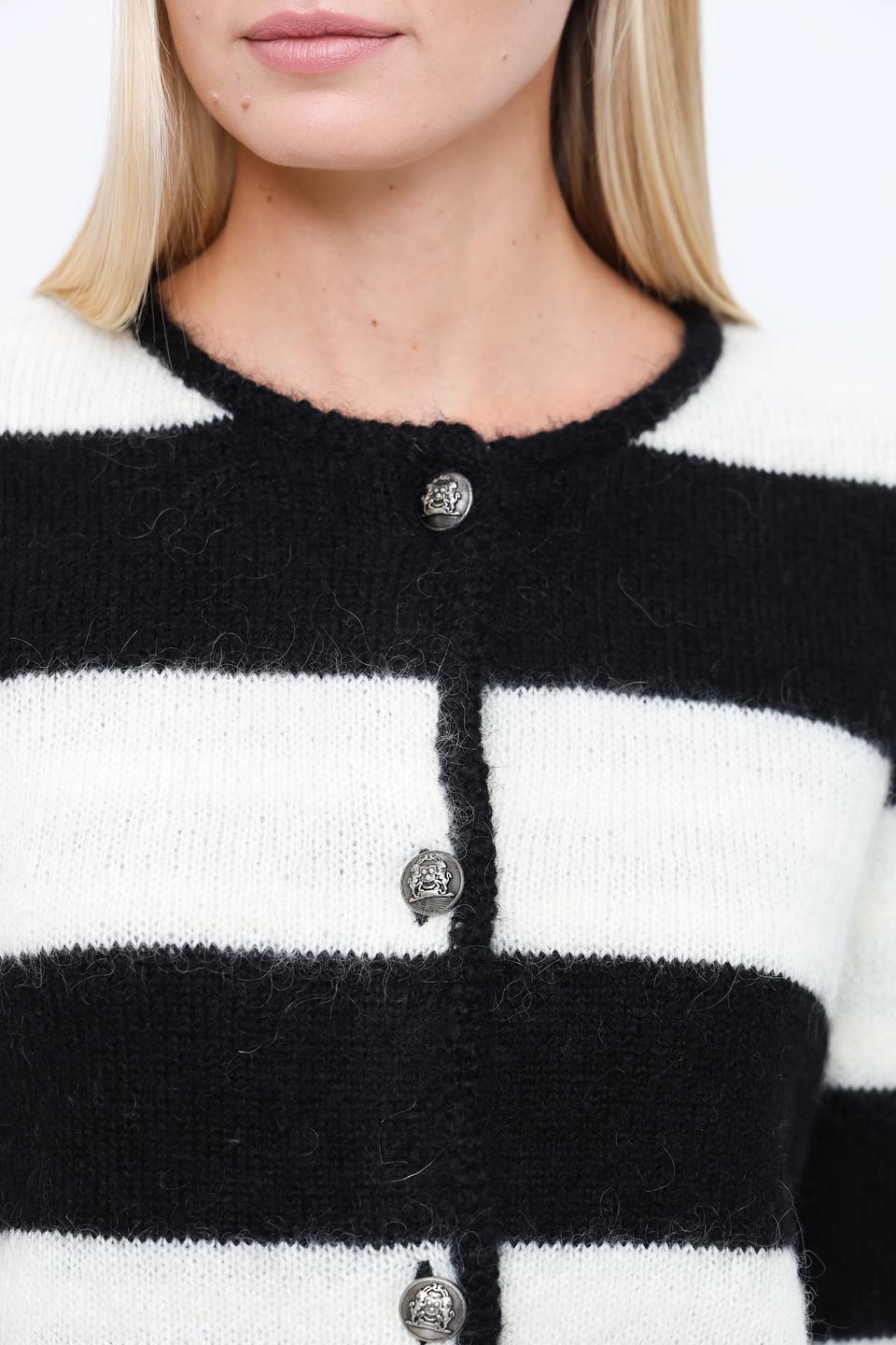 Жакет Oui в полоску чёрно-белый